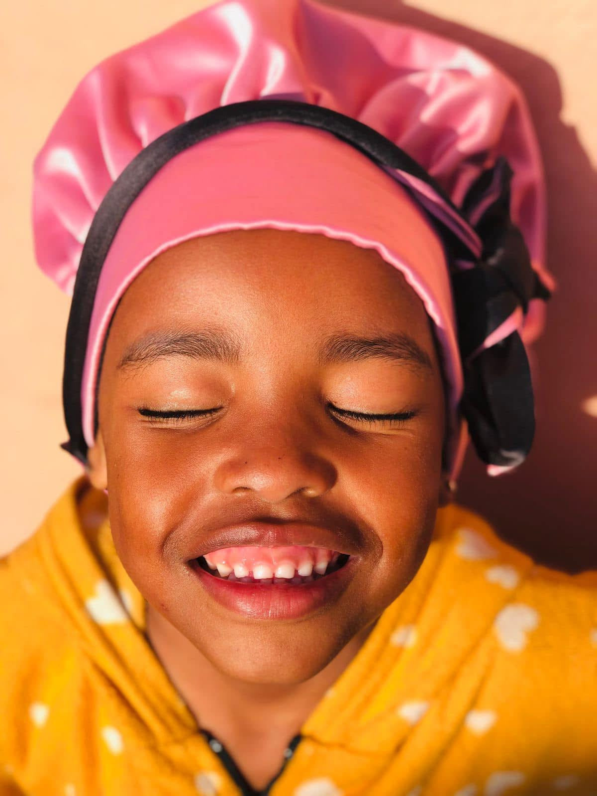 Reversible Satin bonnets for kids