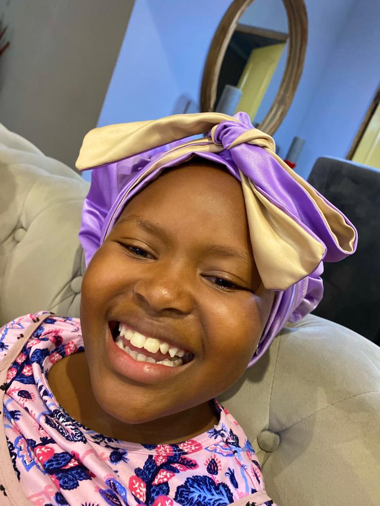 Reversible Satin bonnets for kids